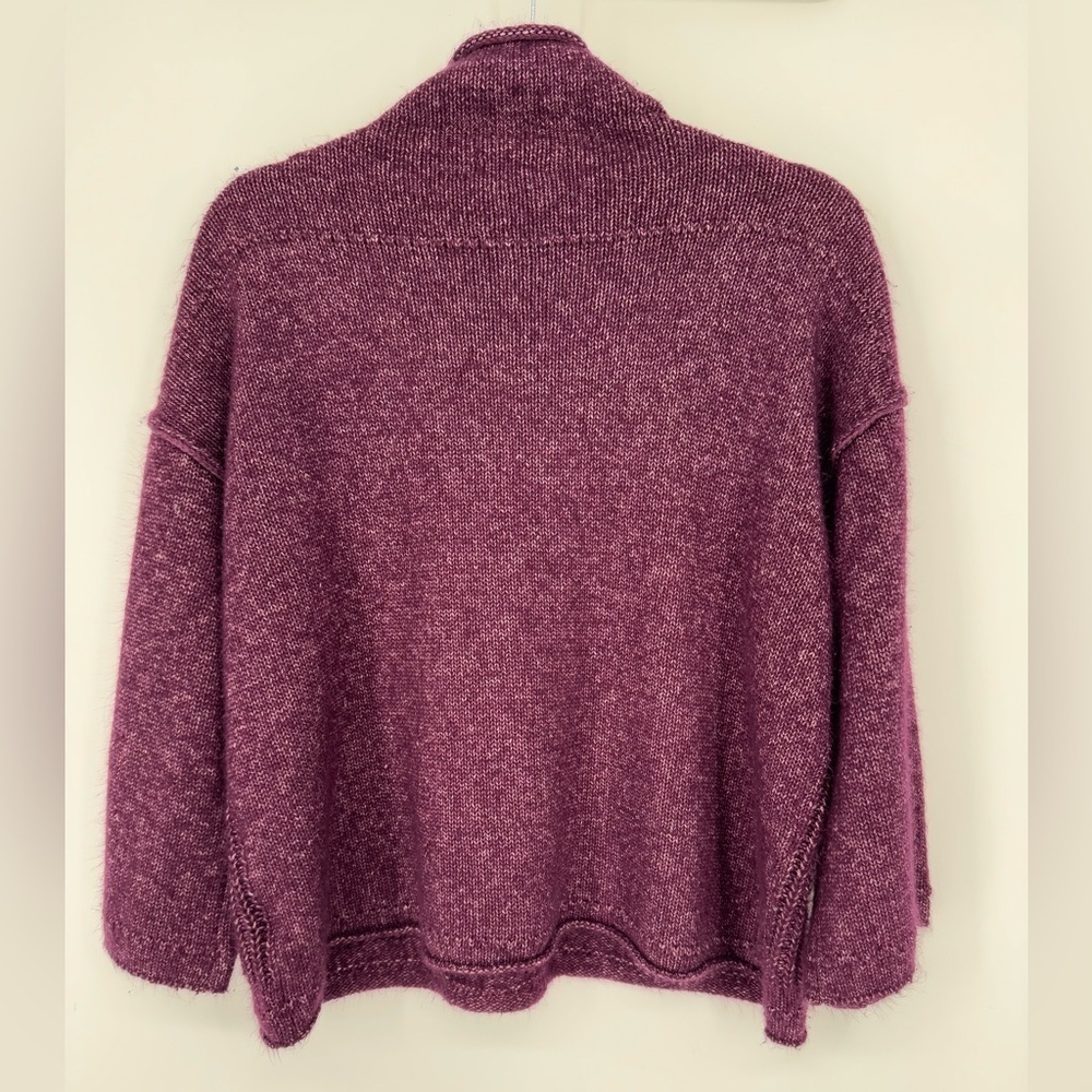 A.N.A. A New Approach Women's Plum Cable Knit Sweater Winter Mock Neck Size XL - Picture 2 of 9